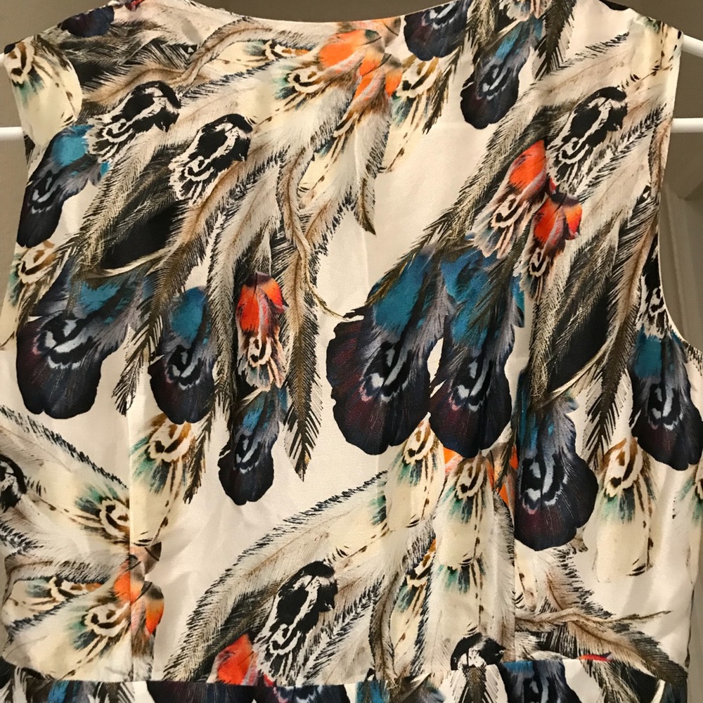 Liefsdottir Floating Feathers Print Silk Dress - Picture 7 of 10